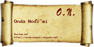 Onda Noémi névjegykártya